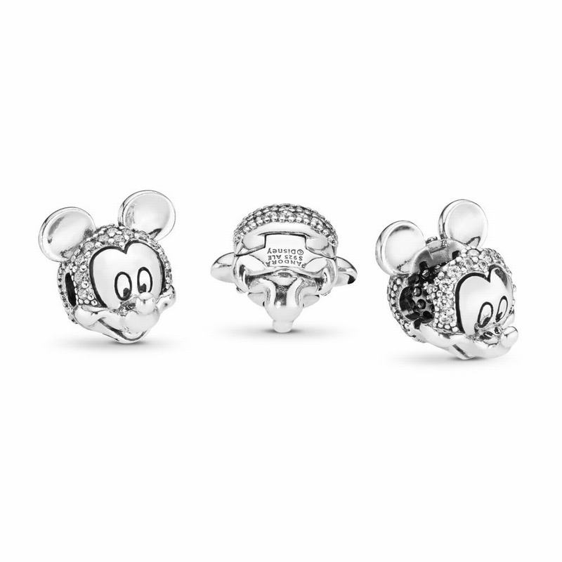 Talismane Pandora Disney Shimmering Mickey Portrait Clip Argint (fdbAqs38)